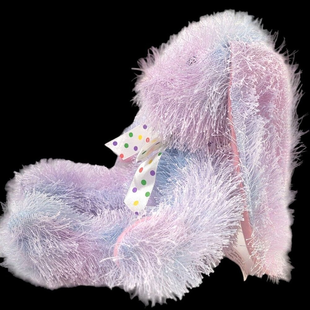 PLUSH APPEAL Bunny Rabbit 12" Pink Blue Eyelash-Yarn Long Ears Stuffed Easter - Picture 5 of 8